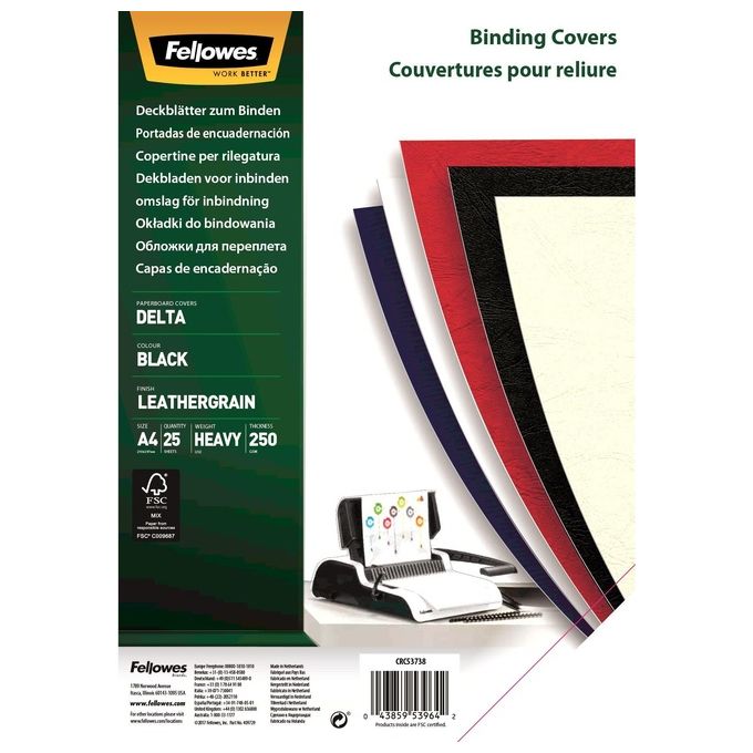 Fellowes cf25 Copertine Delta a4 nero 250
