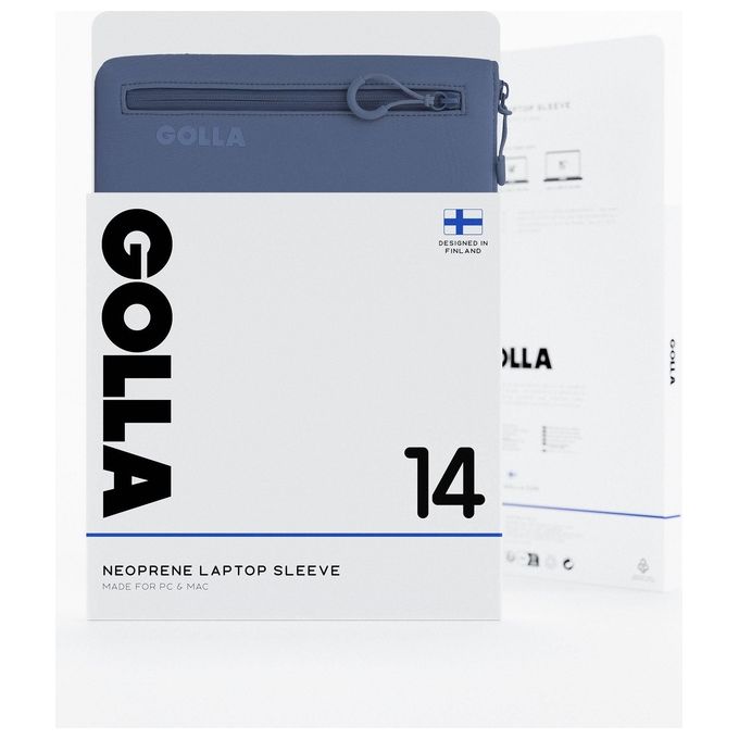 Golla 601654 Metro Sleeve Custodia Laptop in Neoprene 14'' Impermeabile 2 Scomparti colore Petroleum