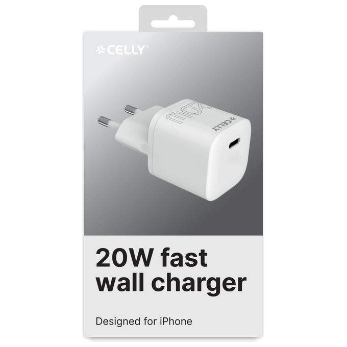 Celly Caricatore UltraCompact TC 1 Usb-C 20W Bianco