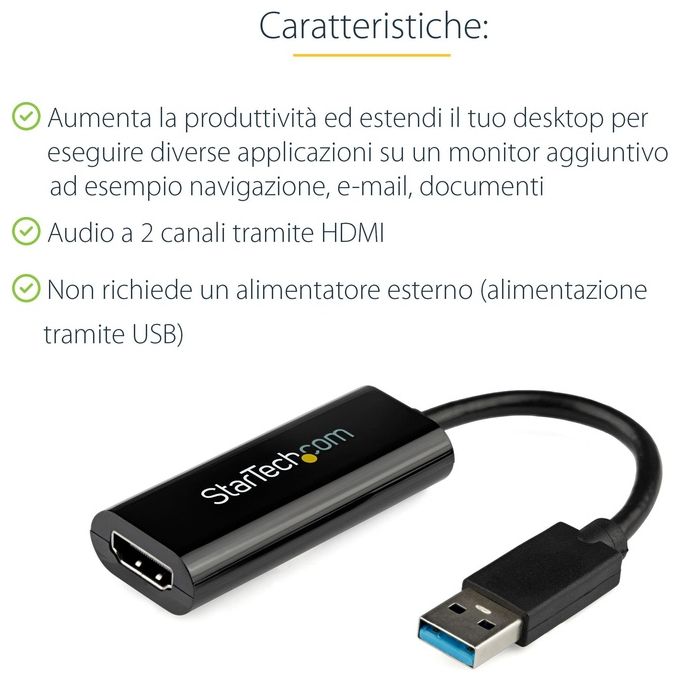 StarTech.com Adattatore scheda video esterna multi-monitor USB 3.0 slim a HDMI