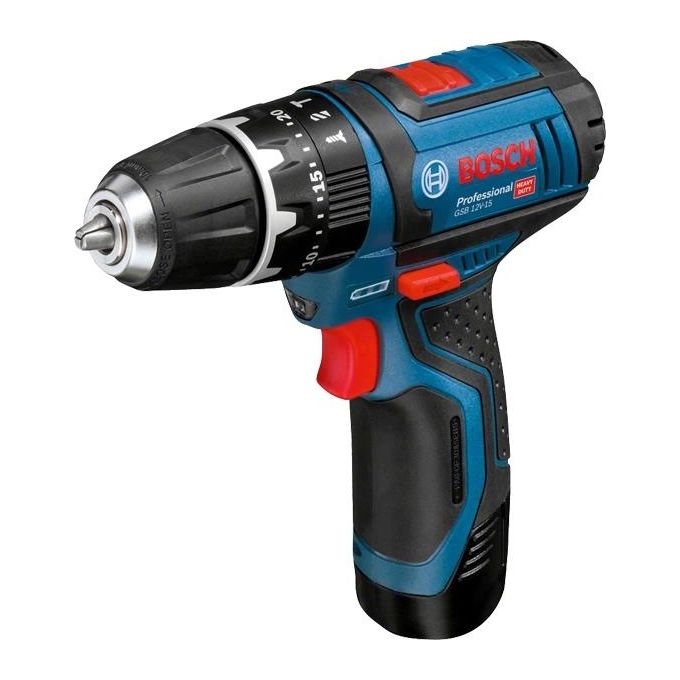 Bosch 0 601 9B6 90K GSB 12V-15 Trapano a Percussione Cordless 12 V 2 Ah 30 Nm Nero Blu