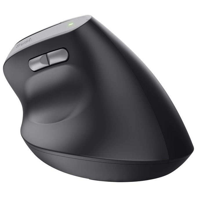Trust TM-270 Mouse Ergonomico Verticale Wireless RF Ottico 2400 DPI 6 Tasti Ricaricabile USB-C colore Nero