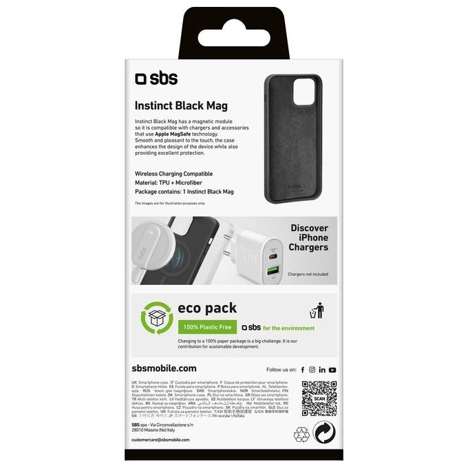 SBS TEINSTMAGIP1561K Custodia per Cellulare Cover Compatibile con MagSafe per iPhone 15 15,5 cm (6,1'') colore Nero