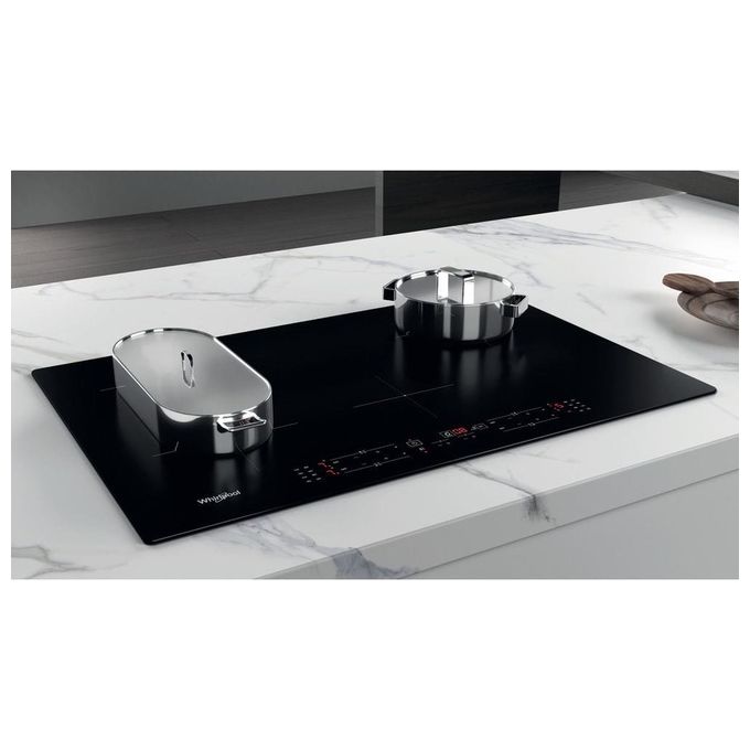 Whirlpool WB B4877 NE Piano cottura Induzione 77 cm 4 Zone ConnexionZone Booster Touch Control 6° Senso colore Nero
