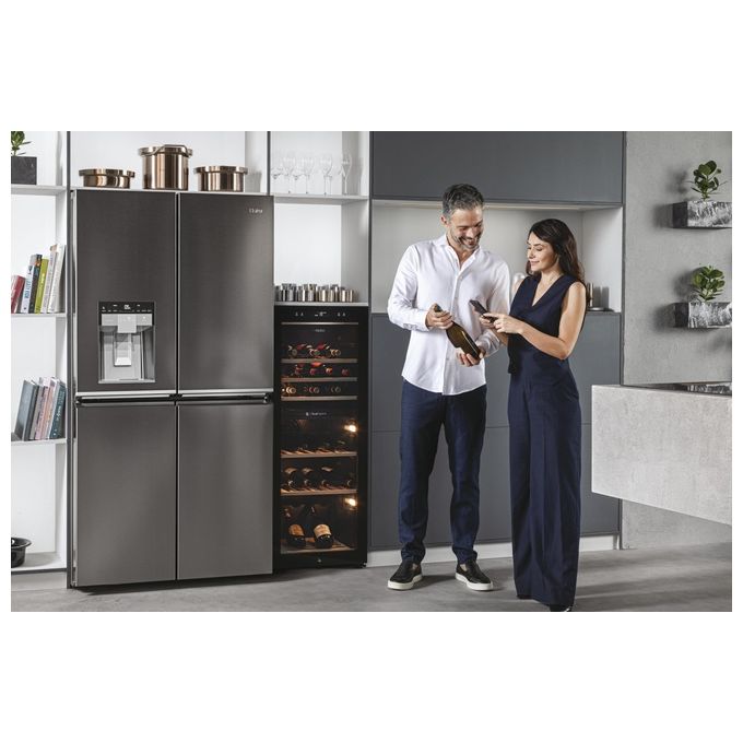 Haier HWS77GDAU1 Wine Bank 50 Serie 7 Cantinetta Vino 77 Bottiglie 2 Zone WiFi Classe G 37 dB colore Nero