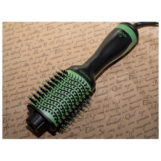 Ga.ma GH4002 Avocado 3D Therapy Spazzola ad aria calda 1100 W 3 temperature Ion Technology cavo girevole colore Nero Verde