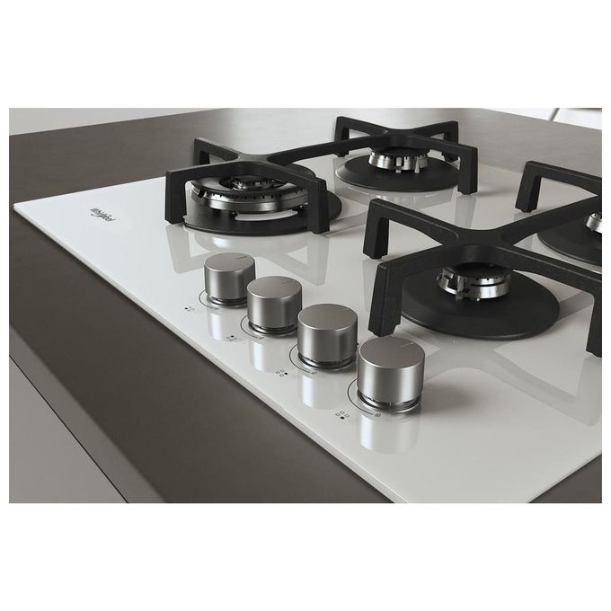 Whirlpool GOA 6423-WH Piano Cottura a Gas 4 Zone Griglie in Ghisa 60 cm Bianco