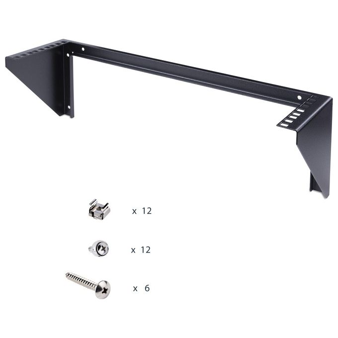 StarTech Staffa rack in acciaio 3U per montaggio attrezzature su parete verticale da 48 cm ca.