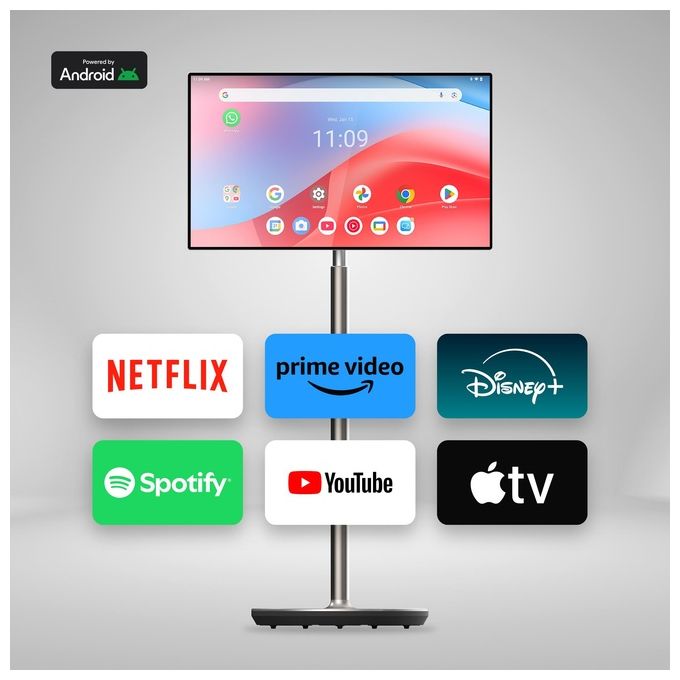 Thomson 32UE5M45 Go Plus Smart TV Portatile 32'' 4K Ultra HD LED Android Touch Batteria 9000 mAh Wi-Fi 6 colore Oro Champagne