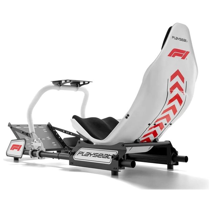 PLAYSEAT FO.00334 Formula Instinct Sedia da gaming universale con seduta imbottita in ecopelle regolabile per utenti fino a 163 Kg colore Nero Bianco