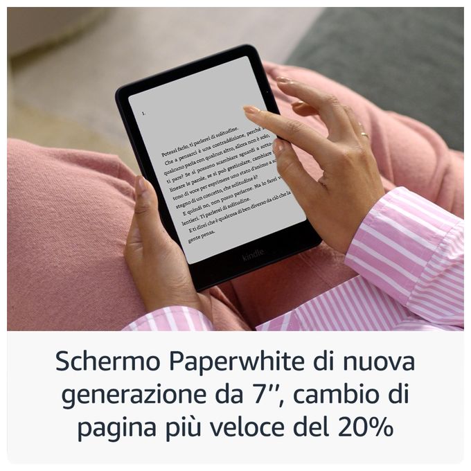 Amazon B0CFPXBJ9Y Kindle Paperwhite 12a Generazione Ebook Reader 7'' 16 GB Wi-Fi Bluetooth IPX8 con Pubblicita' colore Nero