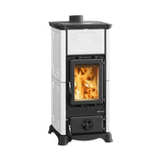 LA NORDICA Emiliana Stufa a Legna 6,5Kw Rivestimento in Maiolica Bianca