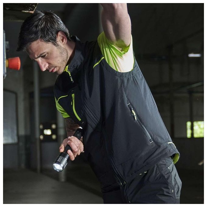 U-Power WPE181BC Saturn Gilet da Lavoro Idrorepellente Traspirante Tasche Frontali Certificato CE colore Black Carbon