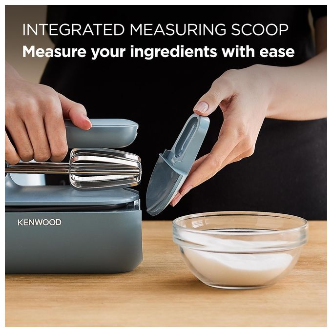 Kenwood HMP40.000GY QuickMix Go Sbattitore Elettrico Portatile 350W 5 Velocita' con Custodia Integrata e Fruste in Acciaio Inox colore Storm Blue