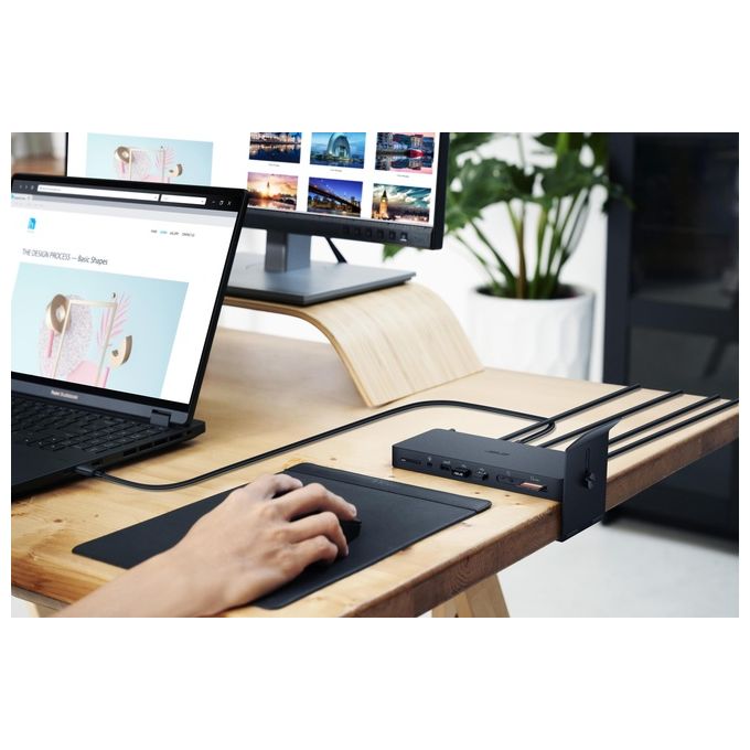 Asus 90XB08DN-BDS010 DC500 Docking Station Thunderbolt 4 Triple 4K 3 Monitor 2x HDMI 2.1 2x USB 3.2 Ethernet 2.5 Gbps 150W colore Nero