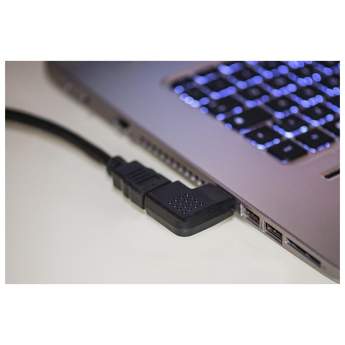 Link adattatore hdmi maschio - hdmi femmina angolato 90° verso sinistra