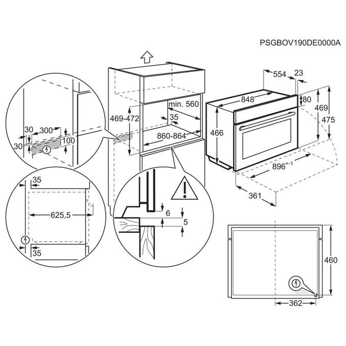 Electrolux KBZE10X Serie 900 Forno da incasso Multifunzione SurroundCook 85 L Classe A+ 9 funzioni AquaClean (47x90x58 cm) colore Inox