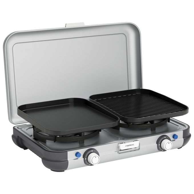 Campingaz 2 Grill e Go CV Cucina da Campeggio Fornello a Gas con 2 x 2.000 Watt di Potenza