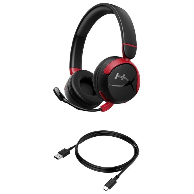 HyperX 7G8F1AA Cloud Mini Cuffie Gaming Wireless Bluetooth 5.3 Microfono Flip-to-mute 25h autonomia colore Nero