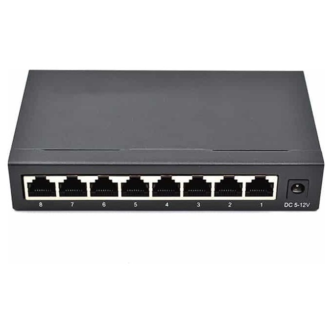 Diprogress DPNS08GM Switch Ethernet Desktop Gigabit 8 Porte 10Gbps Plug and Play case Metallo colore Nero