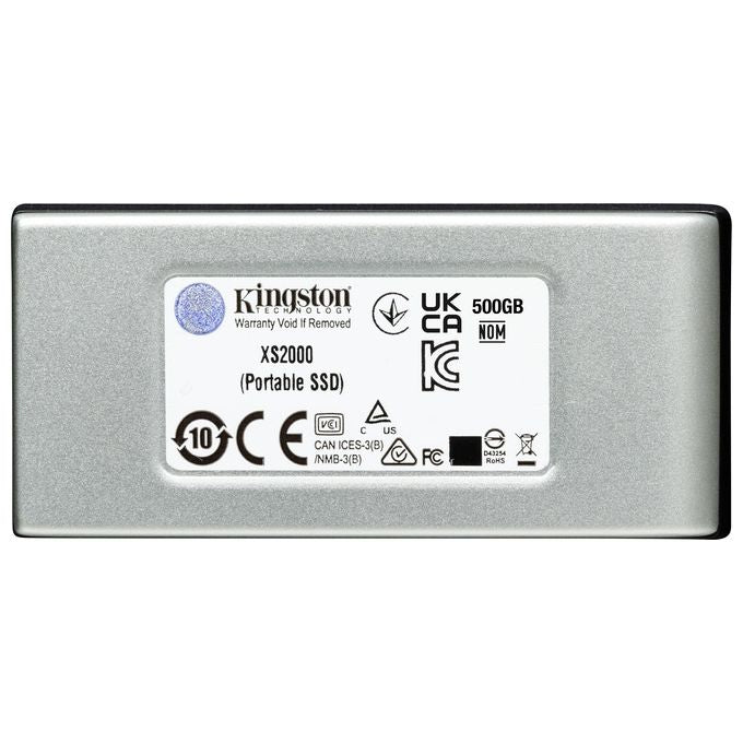 Kingston SXS2000-500G XS2000 SSD Portatile Esterno 500 GB USB 3.2 Gen 2x2 2000 MB-s IP55 colore Nero Argento