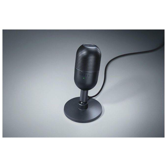 Razer RZ19-05050100-R3M1 Seiren V3 Mini Microfono da Tavolo USB Ultracompatto Capsula 14 mm Supercardioide Tap-to-Mute con LED Supporto Regolabile colore Nero