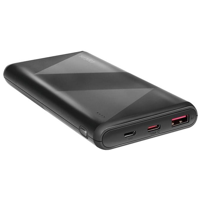 Logilink Power Bank 10000 mAh 1 Usb-A QC (QuickCharge 3.0) e 1 Usb-C PD (Power Delivery 2.0) con cavo 2 in 1 Nero