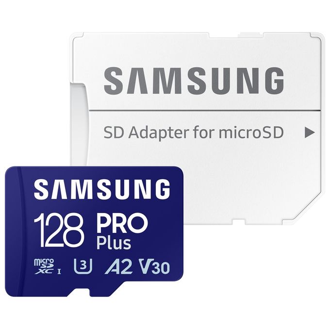 Samsung MB-MD128SA-EU PRO Plus Scheda di Memoria MicroSDXC 128 GB UHS-I U3 V30 A2 180 MB-s colore Blu marino