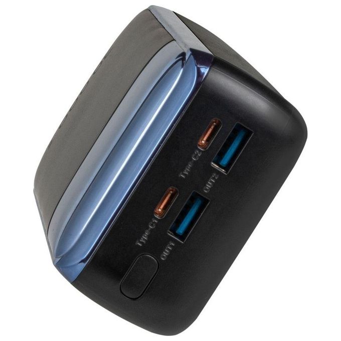 Rivacase VA1080 Powerbank 30000 mAh 65W Power Delivery QC3.0 4 porte Display LCD colore Nero Blu