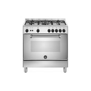 La Germania AMN855GXV24 Americana Cucina a Gas 80x50 cm 5 Fuochi Forno Gas Ventilato 75 L Grill Elettrico Classe A colore Inox