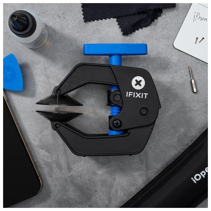 IFixit IF145-513-2 ANTI-CLAMP Morsetto con Ventose Strumento Apertura Smartphone Tablet Laptop colore Nero