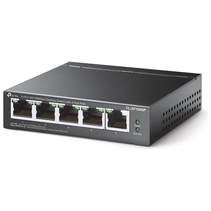 TP-LINK TL-SF1005P Switch da Ufficio 5 porte 10-100 Desktop Power over Ethernet (PoE) Nero