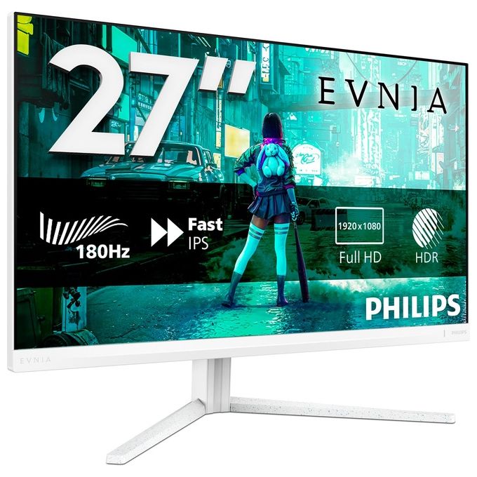 Philips 27M2N3201A Evnia Monitor Gaming 27'' FHD 1920x1080 180Hz 0.5ms Fast IPS HDR10 FreeSync Premium G-Sync Compatible colore Bianco