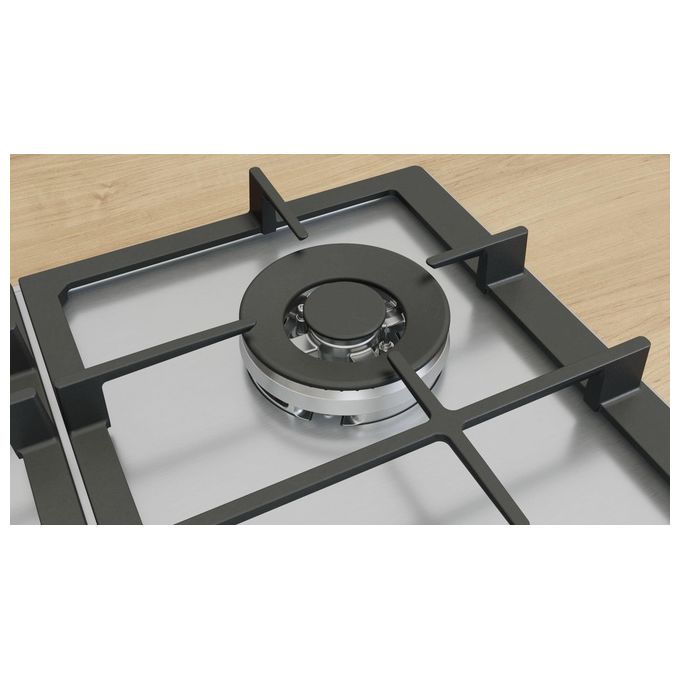 Bosch PCH6A5I90 Serie 6 Piano cottura Gas 60 cm 4 fuochi Griglie in ghisa Flame Select colore Inox