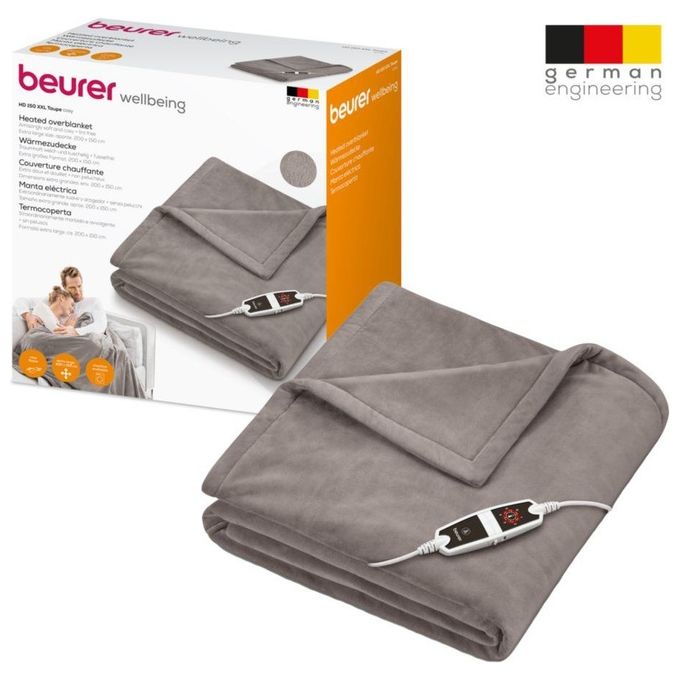 Beurer HD150 XXL Coperta Termica 150 W 6 livelli di temperatura 200x150 cm colore Taupe