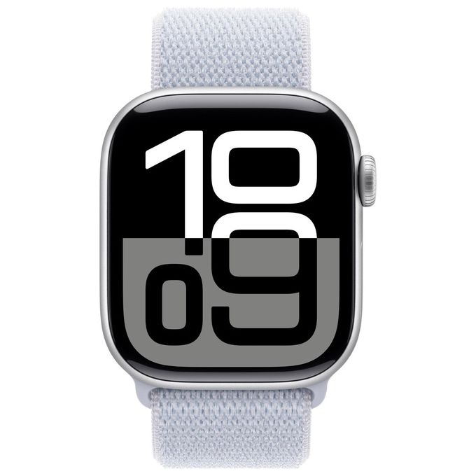 Apple MWX53QL-A Apple Watch Series 10 Smartwatch 42 mm GPS + Cellular con Cinturino Sport Loop colore Nuvola Azzurra