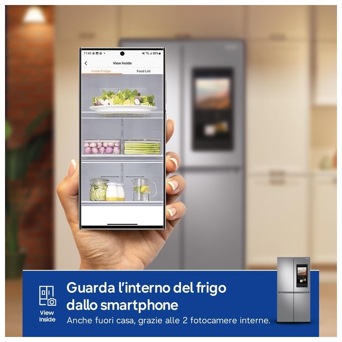 Samsung RF65DG9H0ESREF Family Hub Frigorifero 4 Porte 636 L 183 cm Classe E 37 dB Total No Frost Wi-Fi colore Inox Spazzolato