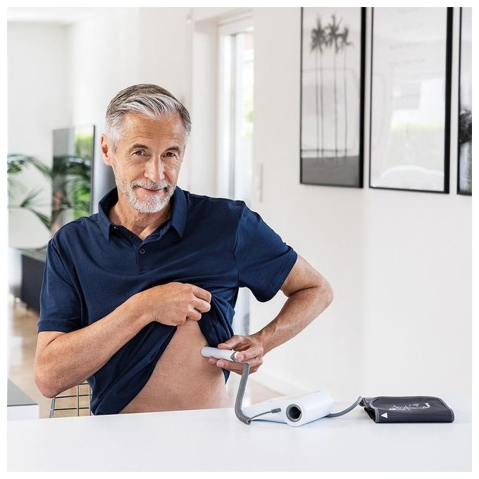 Beurer BM 96 Cardio Misuratore di Pressione da Braccio con Funzione ECG Bluetooth 2 Utenti 60 Memorie colore Bianco Grigio