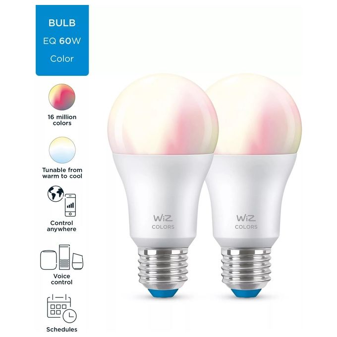 Philips Wiz Color Goccia Smerigliata E27 2 Pezzi