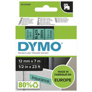 Dymo Nastro D1 12mmx7m Nero Verde