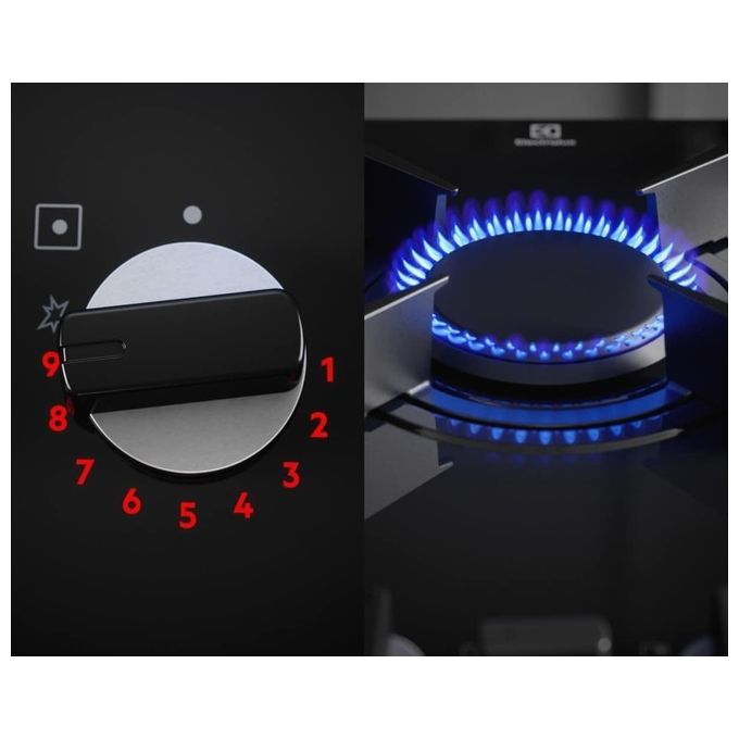 Electrolux KGG643753K Serie 800 Piano cottura Gas 60 cm 4 fuochi FlameLight Hob2Hood StepPower colore Nero