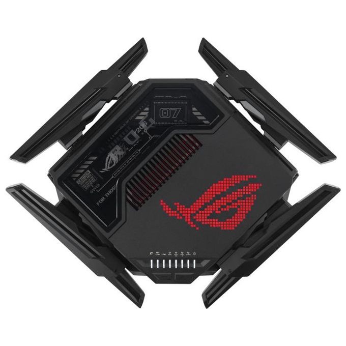 Asus GT-BE98 ROG Rapture Router WiFi 7 Quad Band 320 MHz 4096-QAM Doppia porta 10G AiMesh colore Nero