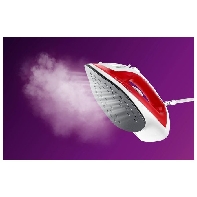 Philips GC1742-40 EasySpeed Ferro da Stiro a Vapore 2000 W Piastra Antiaderente Vapore 25 g-min Colpo 90 g-min colore Rosso