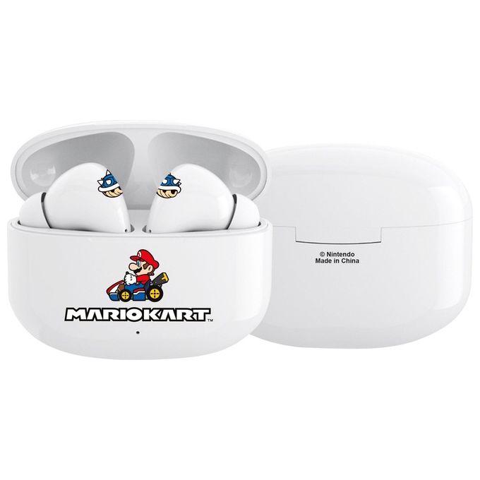 OTL Technologies MK0965 Mario Kart Auricolari TWS Bluetooth 5.0 Touch Control USB Type-C autonomia 6h colore Bianco