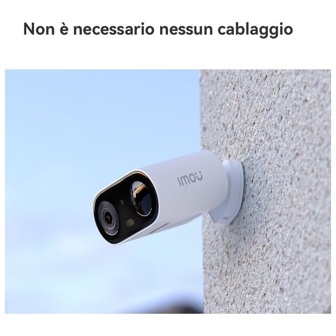 Imou IPC-TB3FP-3T0WE-IMOU Cell Go Full Color Telecamera IP Wi-Fi 3 MP 2K Batteria 5000mAh PIR IP65 colore Bianco