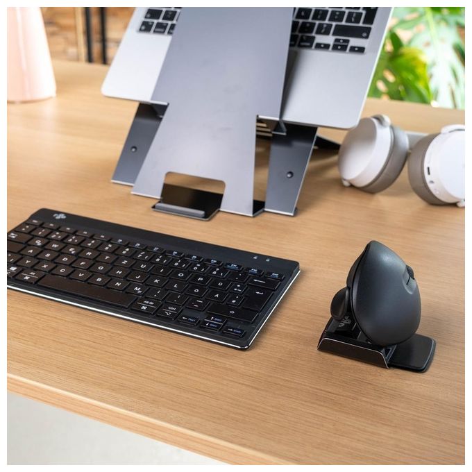 R-Go Tools RGOTWBMWLBL Mouse ergonomico R-Go Twister Ambidestro Pieghevole Bluetooth e USB 2400 DPI con Software di Pausa colore Nero