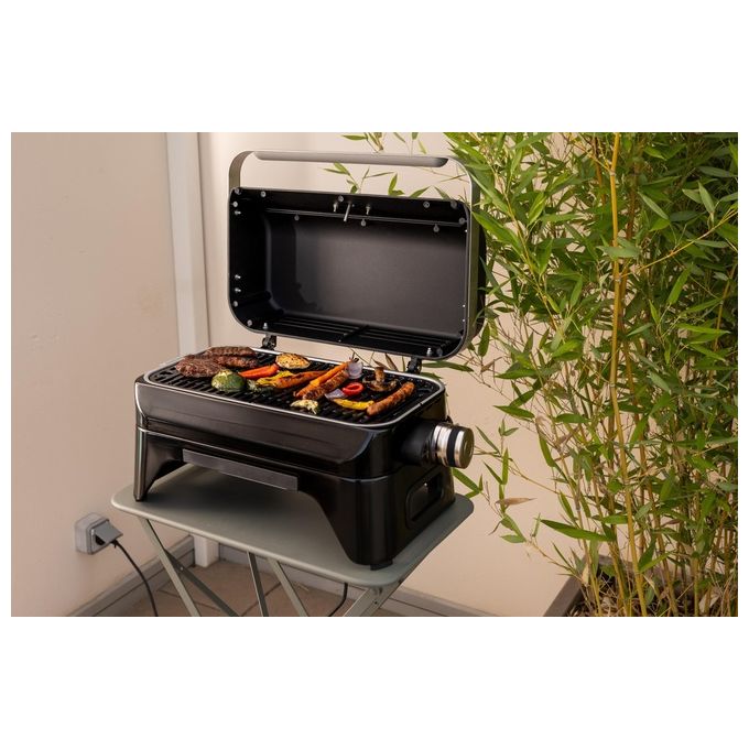 Campingaz 2177560 Attitude 2GO Electric Barbecue da Tavolo Elettrico 2200W griglia 1200cm² coperchio termometro colore Nero