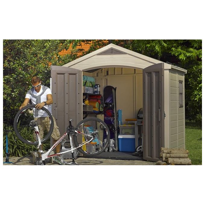 Keter Casetta da Giardino Factor 8X6 in Resina 256,5x182x243h Beige