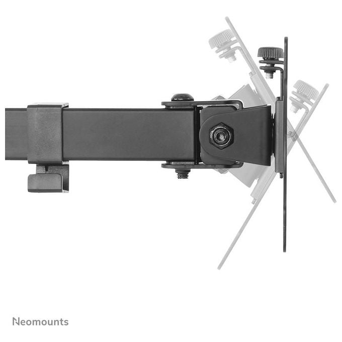 Neomounts FPMA-D550BLACK Braccio per Monitor Regolabile Altezza 0-440 mm Rotazione 360° Inclinazione 0-90° VESA 75x75 100x100 mm Gestione Cavi colore Nero