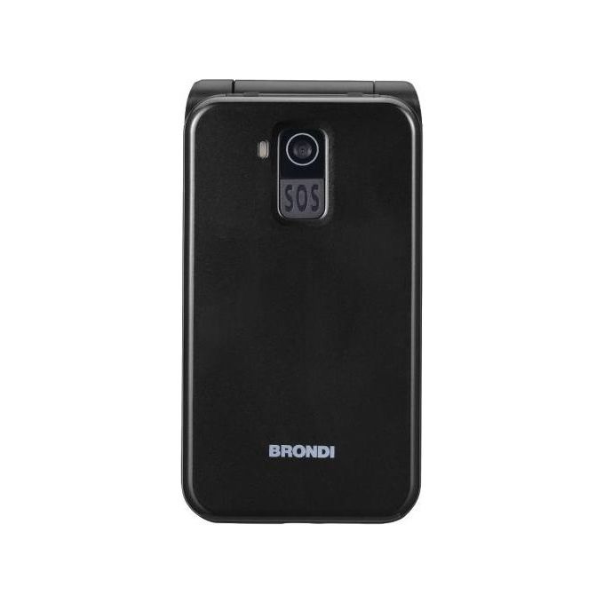 Brondi 10281080 Amico Speciale 4G Telefono Cellulare a Conchiglia Dual SIM 2.8'' Tasto SOS Docking Station colore Nero Metal